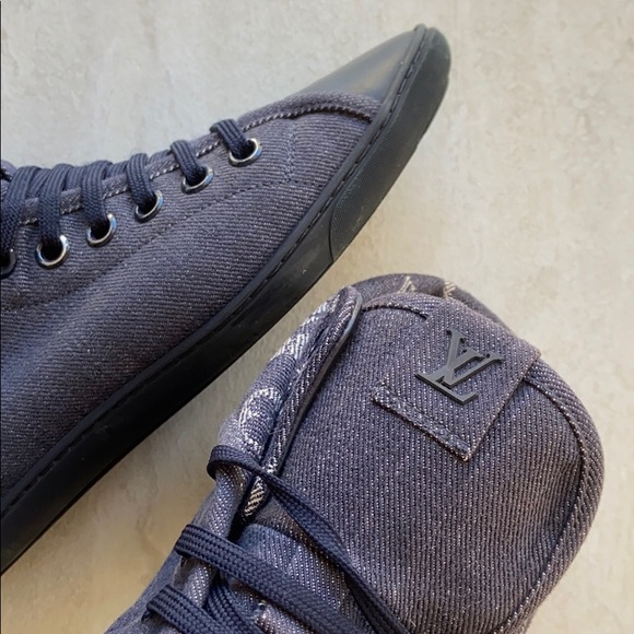 LOUIS VUITTON Monogram Denim High Top Sneakers - Picture 6 of 14